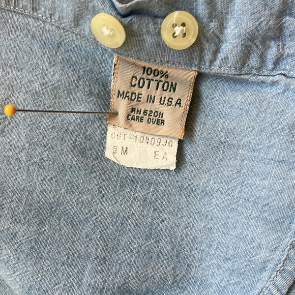 Vintage J Crew Outfitters chambray cotton shirt M - Picture 5 of 7